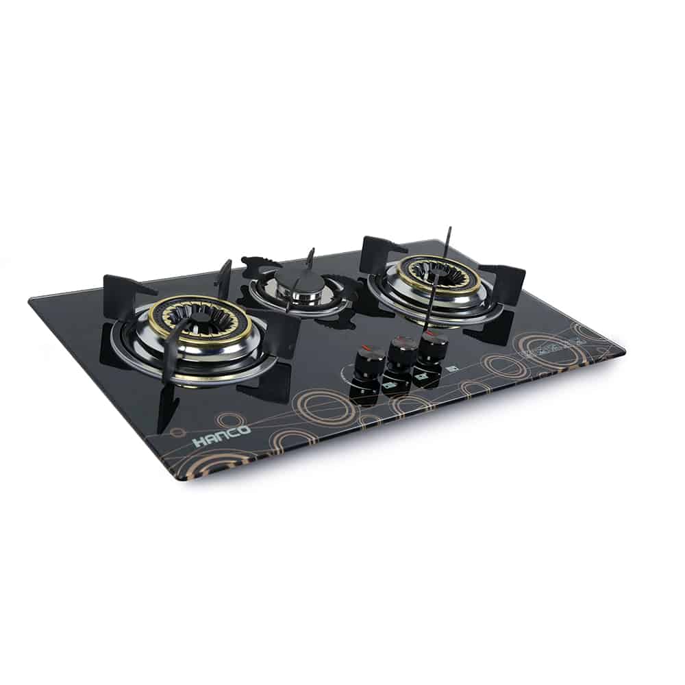 Hanco Built in Hob Model 402 - Brass Burner - Tempered Glass - Auto Ignition Stove 1 Year Brand Warranty